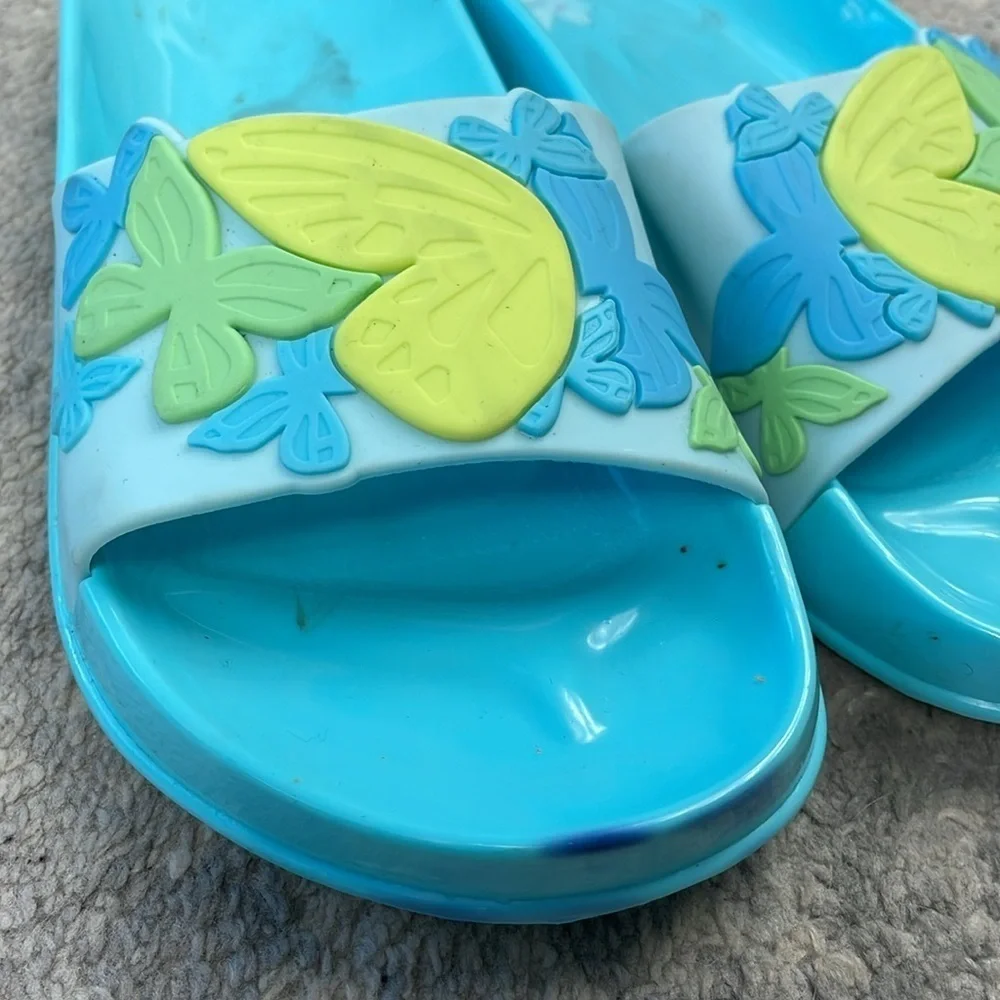 Sophia Webster Mini Junior Blue Butterfly Jelly Sandal Kids Slide Sz UK 3